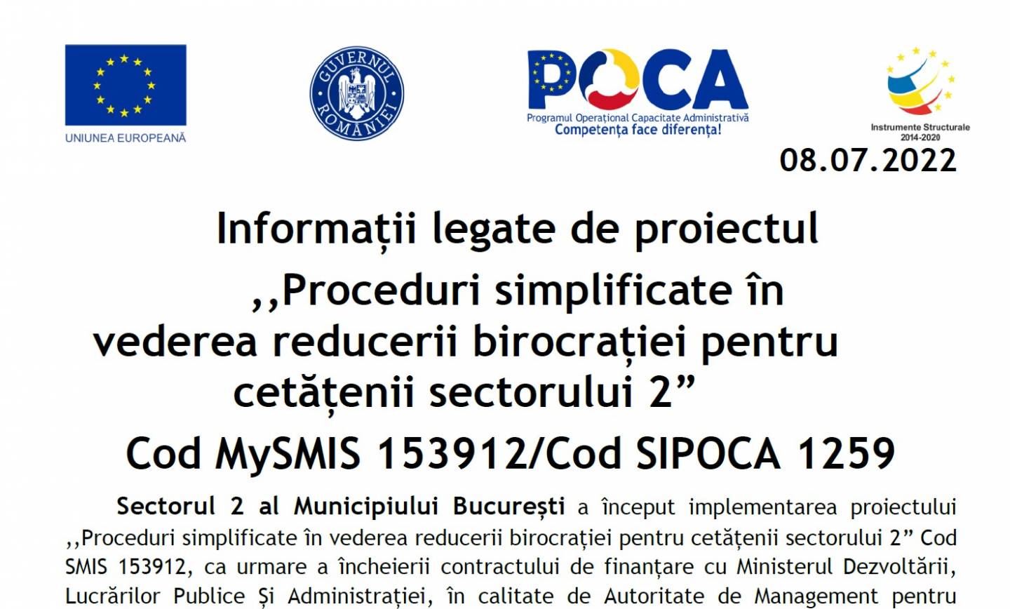 Proceduri simplificate în vederea reducerii birocrației pentru cetățenii sectorului 2