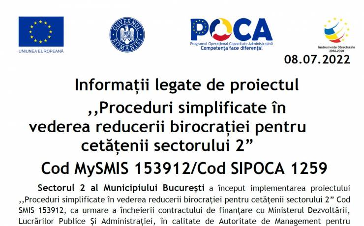 Proceduri simplificate în vederea reducerii birocrației pentru cetățenii sectorului 2